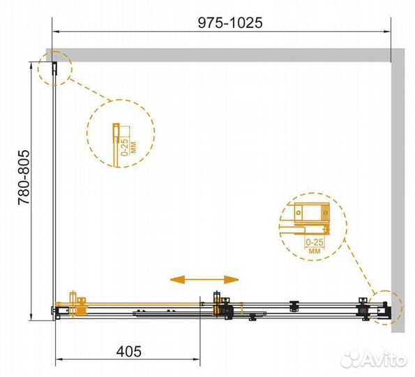 Душевой уголок cezares stylus-soft-AH-1-100/80-C-C