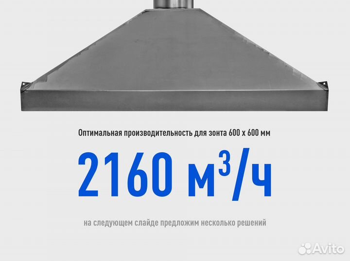 Вентилятор на вытяжку для зонта 1200 х 1000 мм