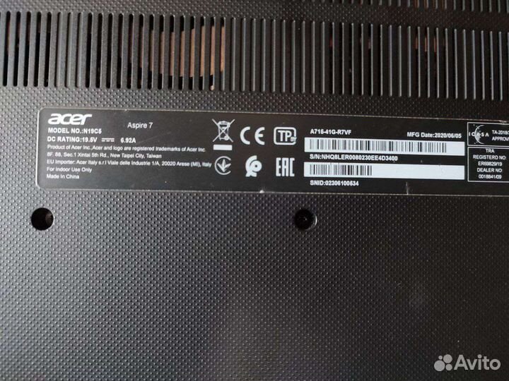 Ноутбук Acer Aspire 7
