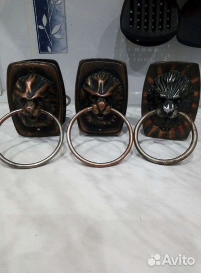 Дверные ручки виде льва. Советских времен. 5 шт