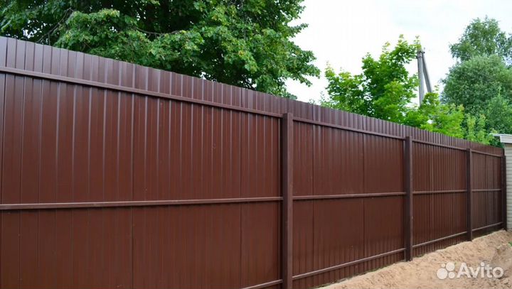 Забор из профнастила 60 метров