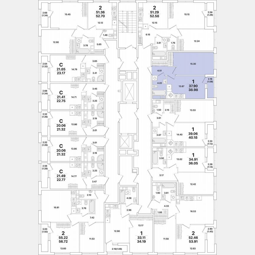 1-к. квартира, 39 м², 9/12 эт.