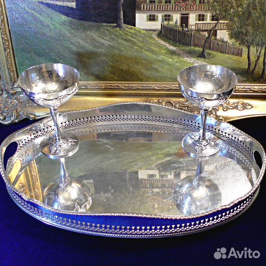 Поднос.Посеребренный.Англия. Декоративный