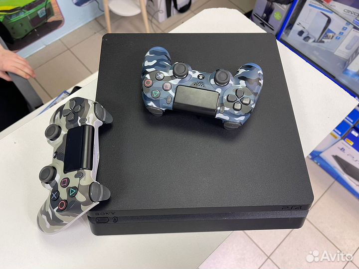 Sony ps4 slim 1tb, два джойстика