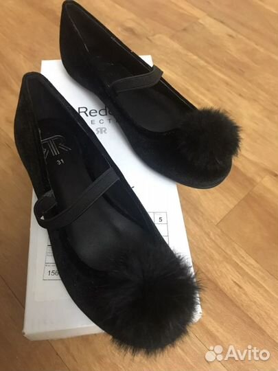 Балетки с помпоном для девочки