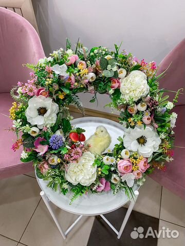 Венок с цветами летний