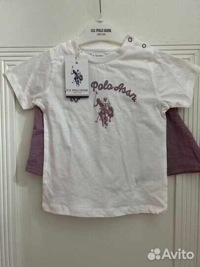 Комплект для девочек шорты и футболка U.S. polo