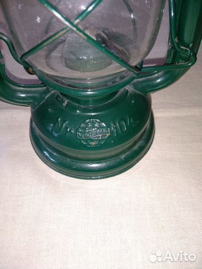 Керосиновая зеленая лампа с фителем Румыния