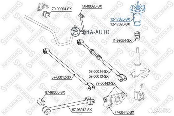 Stellox 1217025SX 12-17025-SX опора амортизатора з