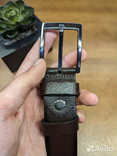 Кожаный мужской ремень(коричневый)