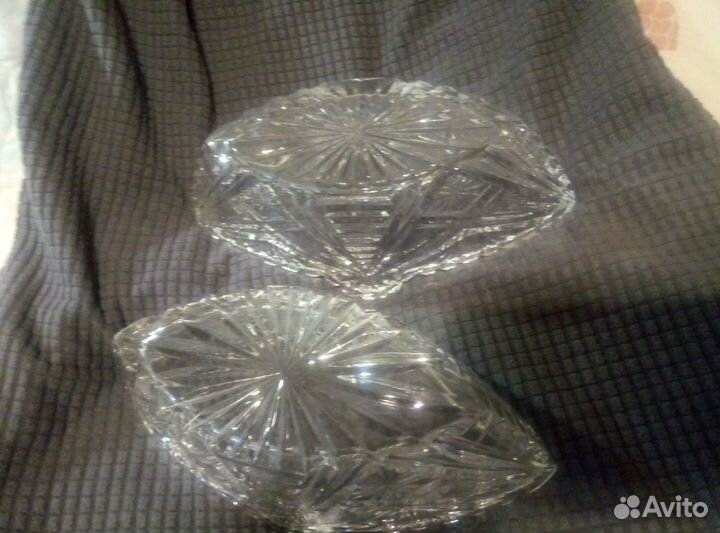 Ваза-ладья хрустальная, винтаж СССР