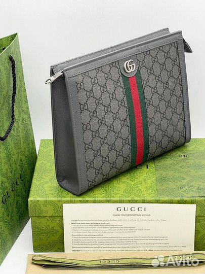 Мужской кожаный клатч gucci