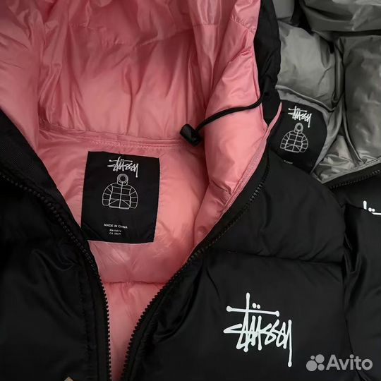 Пуховик Stussy (розовый внутри)