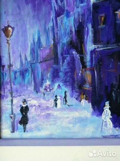 Репродукция картины зимнего пейзажа