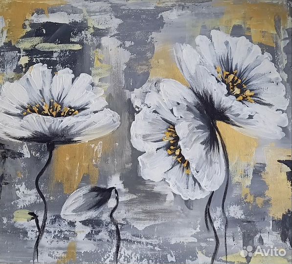 Картина в раме 30на40 абстракция холст акрил