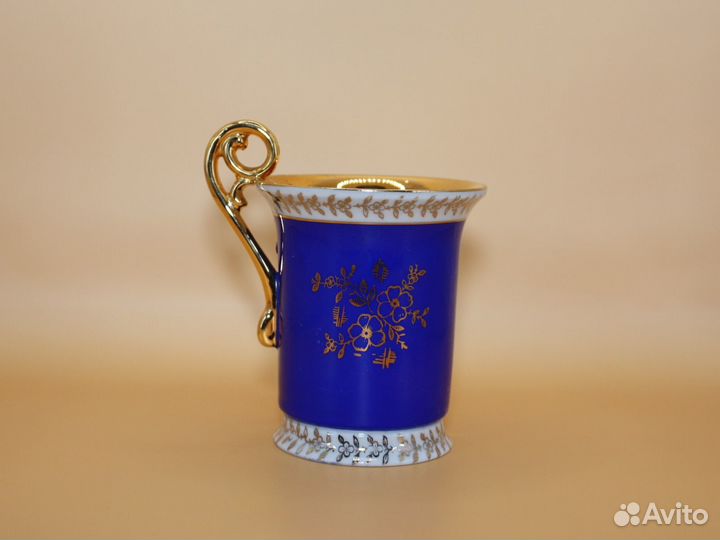 Винтажная кофейная пара, кобальт, Германия