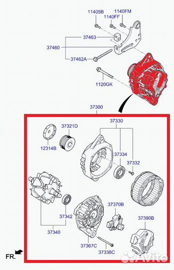 Генератор Hyundai Solaris 2 седан H5S4D261F 2018
