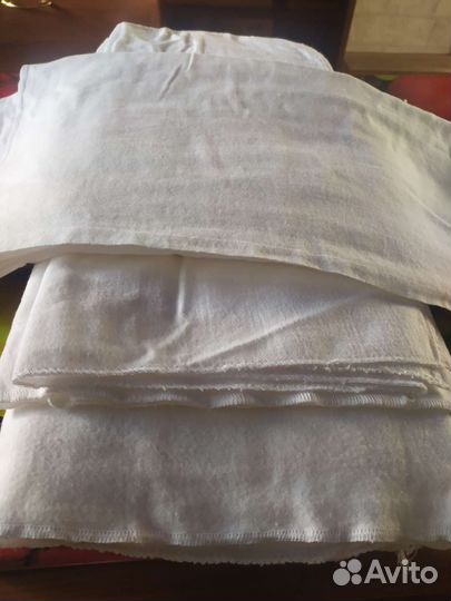 Портянки. Фланель белая. Обметанные