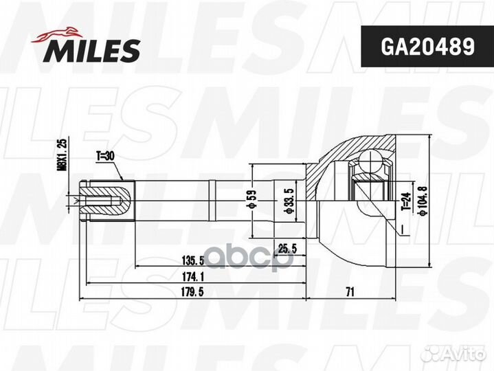 ШРУС toyota land cruiser 80 4.2/4.5 90-98 нар