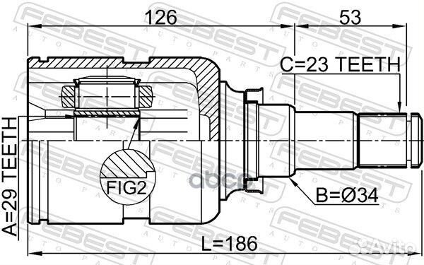 ШРУС внутренний 29X34X23 toyota corolla 02- 011