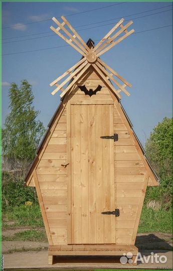 Дачный туалет деревянный прямоугольник MQJ