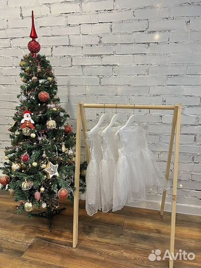 Платье белое снежинка бабочка 116