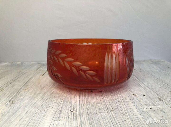 Конфетница цветное стекло СССР