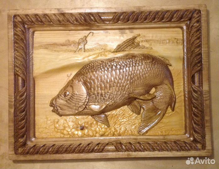 Рыбы в рамке. Картины, панно из Дерева
