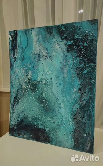 Картина флюид арт, жидкий акрил