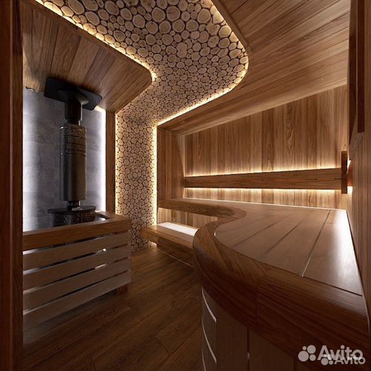 3D визуализация интерьера проект бани сауны