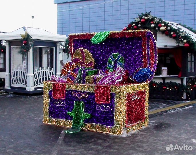 Уличная световая фигура Новогодний подарок