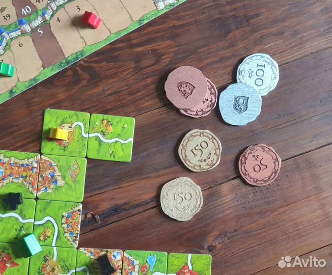 Монеты жетоны очков для Каркассон и других игр