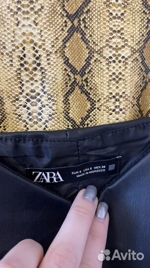 Кожаный топ Zara оригинал S