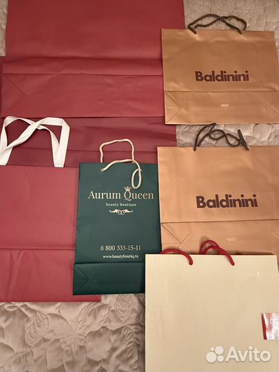 Пакеты бумажные с логотипом, оригинал, новые