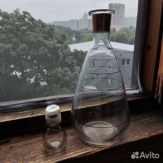 Графин штоф с золотом, винтаж 1960г / кувшин СССР