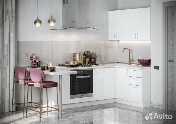 Модульная кухня с барной стойкой 