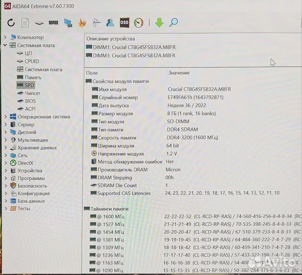 Оперативная память ddr4 16gb sodimm 3200