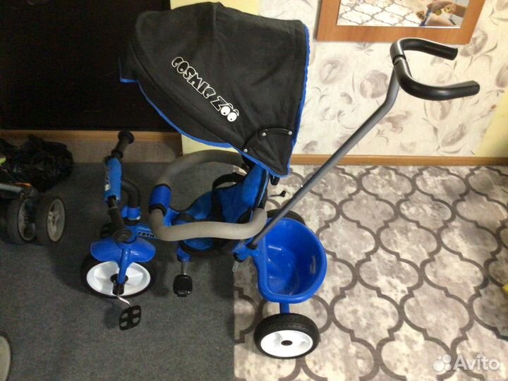 Детский велосипед трехколесный с ручкой