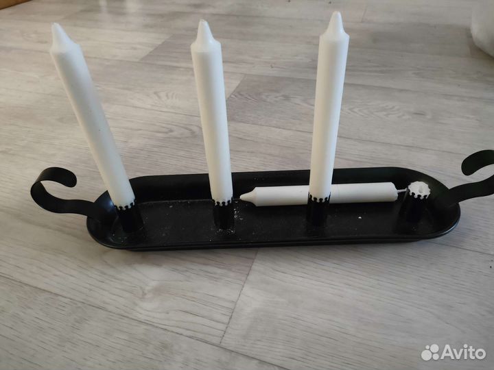 Подсвечник 4-рожковый, черный