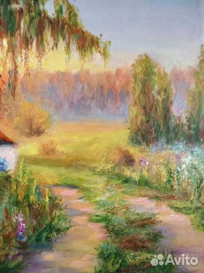 Картина маслом деревенский пейзаж