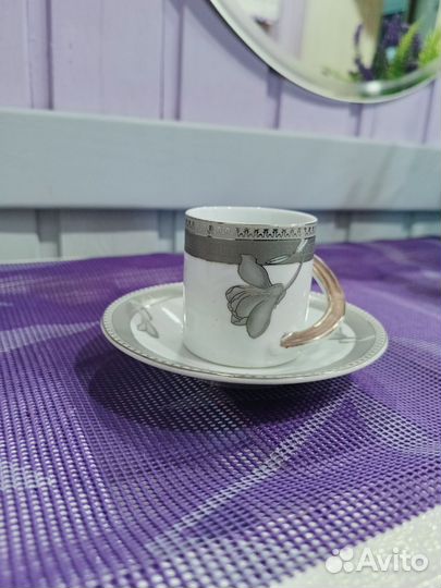 Чашка с блюдцем фарфор