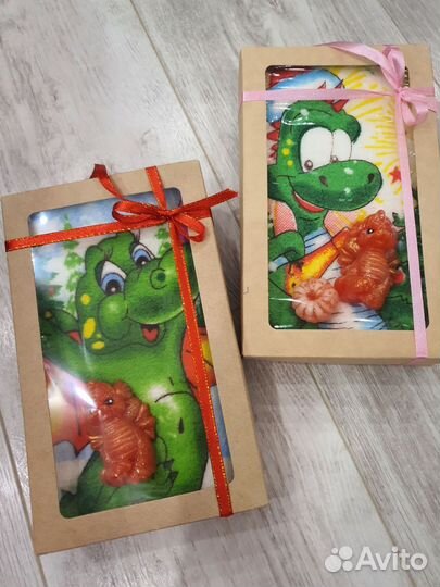 Подарочные наборы полотенце и мыло Дракон