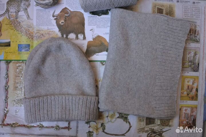 Шапка из шарф из 100 яка