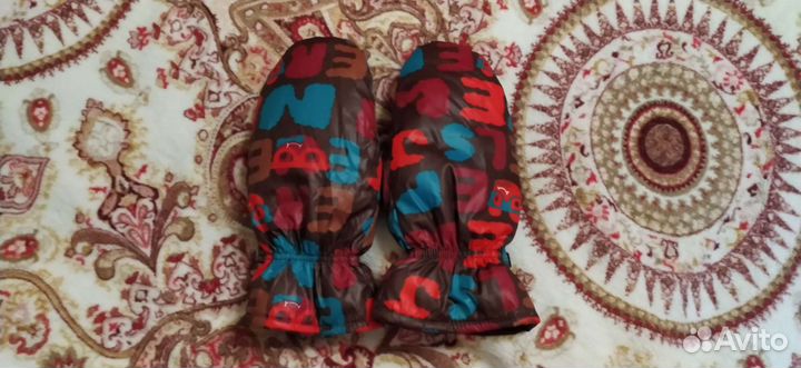 Детские зимние варежки,наполнитель утиный пух