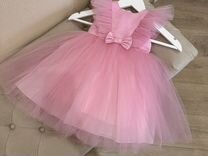 Нарядное платье для девочки 86 розовое