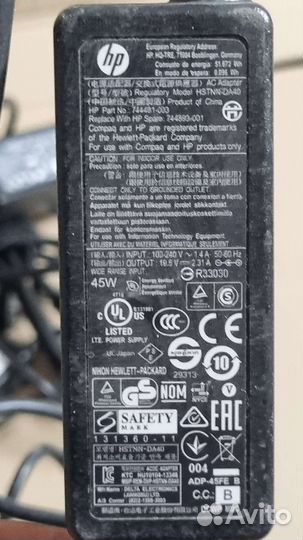 Оригинальные блоки питания ноутбуков HP и Lenovo