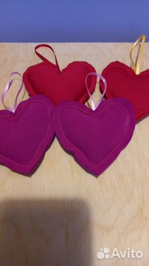 Сердечки тканевые Подарок Валентинки милые