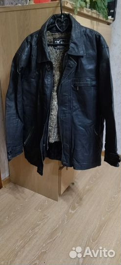 Кожаная куртка мужская бу XXL