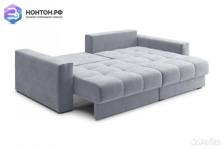 Диван угловой тик-так Монарх серый