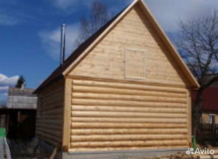 Сруб дома, бани